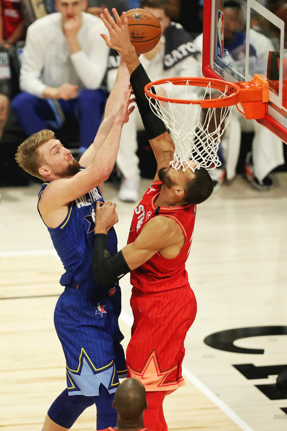 Photo by Scanpix / Domantas Sabonis and Rudy Gobert