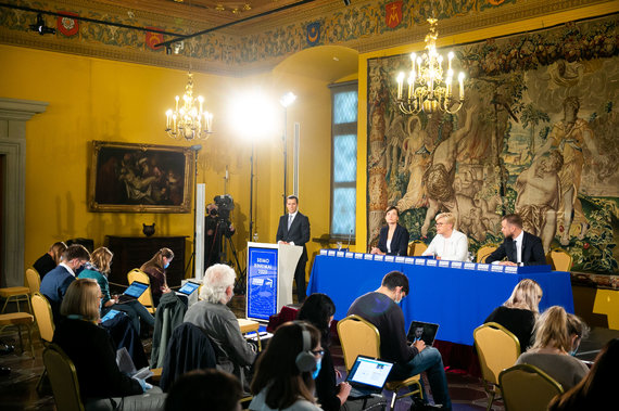 Žygimantas Gedvila / 15min photo / TS-LDK press conference after the first round of the Seimas elections