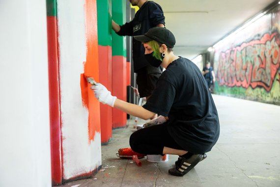 Photo by Sigismund Gedvila / 15 min photo / Repaint the wall in the underground passage in Vilnius