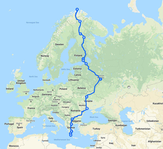 A.Ardzijauskas bėga 5827 kilometrus: nuo Nordkapo Norvegijoje iki Graikijos miesto Porto Kagio