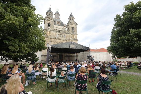 Photo by Alius Koroliov Meeting with the writer Kristina Sabaliauskaitė in Kaunas, Pažaislis Monastery 