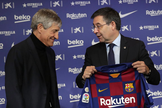 Photo by Scanpix / Quique Setien and Josep Maria Bartomeu