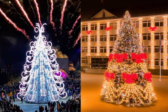 Photo from social media and Gabrielius Tamošiūnas / Last year's Christmas tree and this Christmas tree from Širvintos