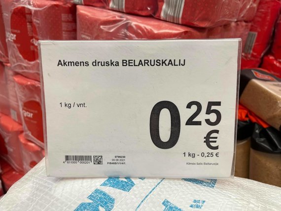 Hviterussisk salt i en litauisk butikk