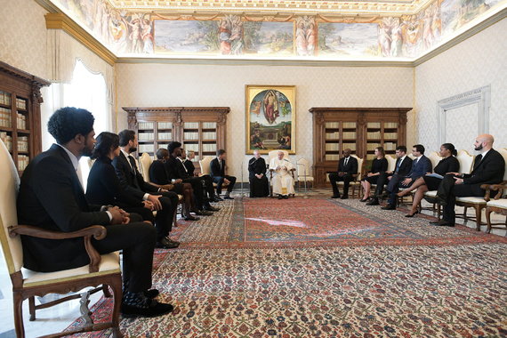 Photo by Scanpix / Pope Francis meeting with NBA basketball players