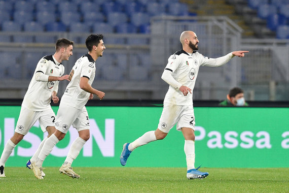 Photo by Scanpix / The joy of the Spezia footballers