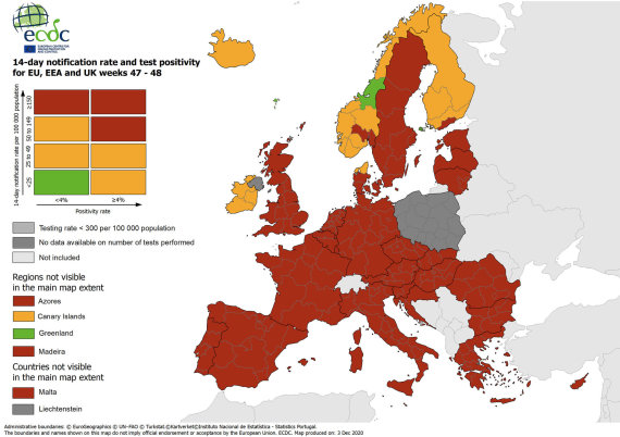 Incidence of COVID-19 in European countries