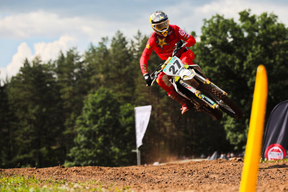 Photo by A.Laucius / Arminas Jasikonis, stage of the Lithuanian motocross championship on the Mickūnai MX track