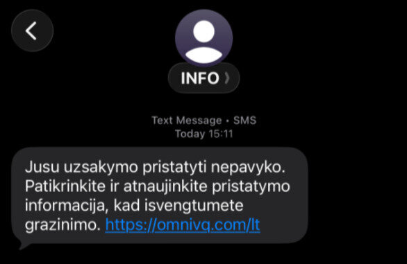 Omniva nuotr./Sukčių žinutė