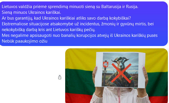 Tokią žinutę atsiuntė Lietuvos kariui nežinomi asmenys