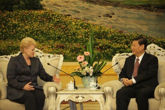 Prezidentūros nuotr./Prezidentė Dalia Grybauskaitė Pekine susitiko su Kinijos Liaudies Respublikos viceprezidentu Xi Jinpingu.
