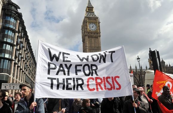 AFP/„Scanpix“ nuotr./Protestas Londone 2008 metais