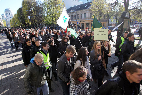 Eriko Ovčarenko / 15min nuotr./Studentų protestas – bet jau vėlesnis