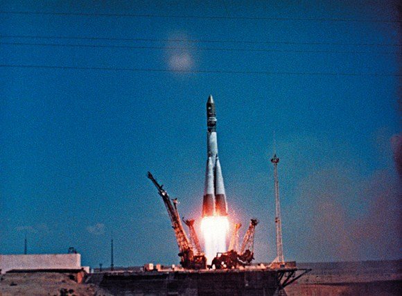 AFP/„Scanpix“ nuotr./Kosminio laivo „Vostok-1“ pakilimo akimirka 1961 m. balandžio 12 d.