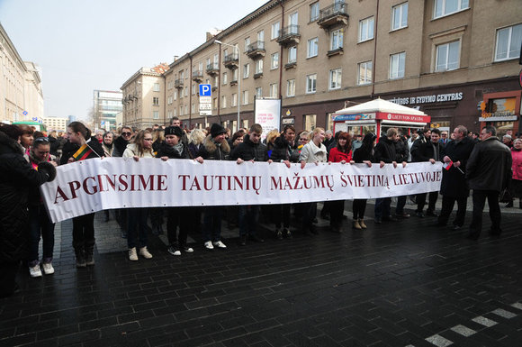 Andriaus Vaitkevičiaus/15min.lt nuotr./Lenkų protesto akcija Vilniuje