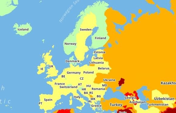 Travel Risk Map iliustr./Paskelbtos pavojingiausios ir saugiausios keliautojams šalys