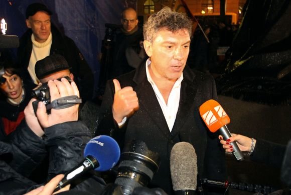 „Scanpix“ nuotr./Mitingas Maskvoje, opozicijos lyderis Borisas Nemcovas