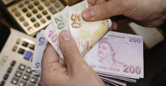 JAV dolerio ir Turkijos liros valiutų skaičiuoklė