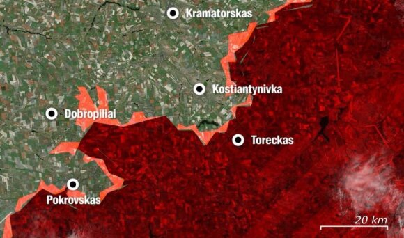 Pokrovsko apylinkės Ukrainoje 2025 metų rugpjūtį