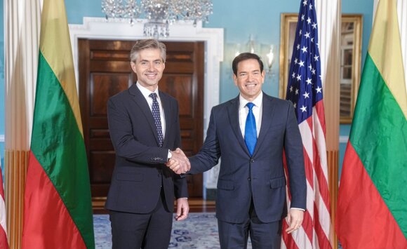 Kęstutis Budrys ir Marco Rubio. URM nuotr.