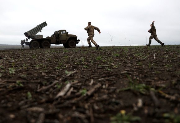 „AFP“/„Scanpix“/Ukrainos kariai fronto linijoje prie Bachmuto