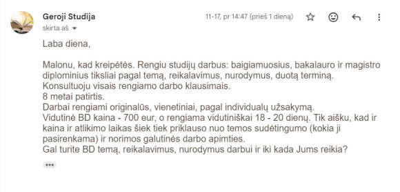 Ekrano nuotrauka/Bakalauro darbo parašymo paslaugos