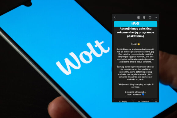 screenshot/„Wolt“ atsakymas kurjeriams