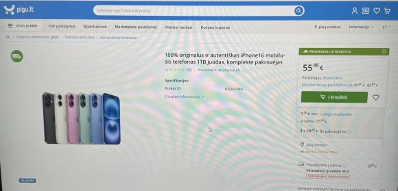 Nuotraukoje galima matyti įtartiną prekę, kuri parduodama Pigu.lt