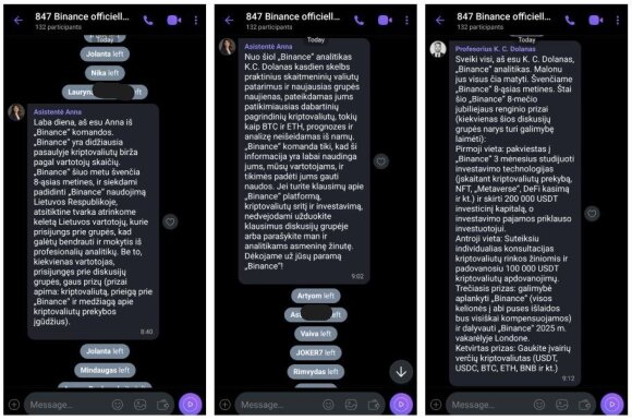 Sukčiai apsimeta „Binance“ bendrove