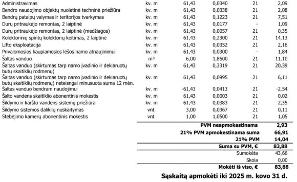Gauta sąskaita
