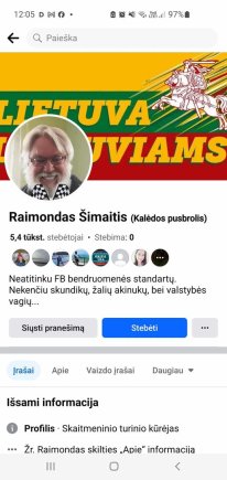 Raimondo Šimaičio „Faceboook“ paskyra