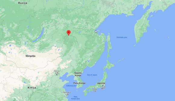 Google Maps pav./Apytikslė Želtugos respublikos vieta ties Rusijos ir Kinijos siena