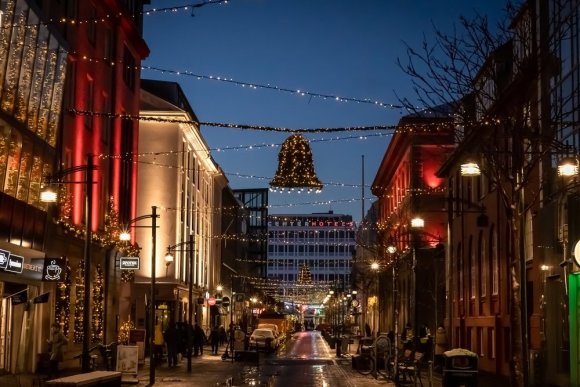 Shutterstock nuotr./Islandijos sostinė Reikjavikas gruodį