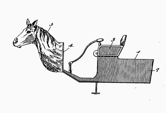 Uriah Smitho „Horsey Horseless“ patento iliustracija © US PATENT OFFICE