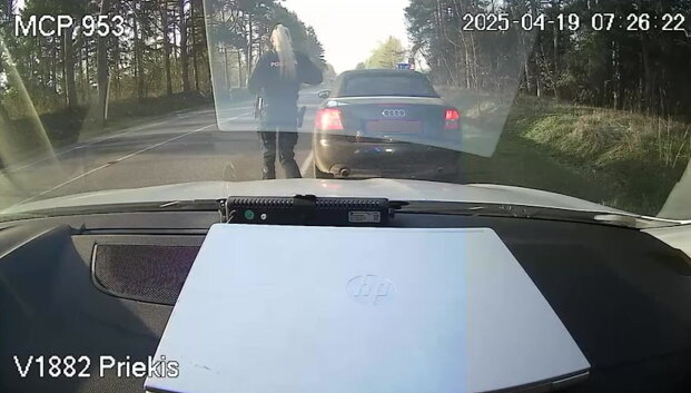 &bdquo;Patvarkysim&ldquo;: policijos vaizdo įra&scaron;as apnuogino &scaron;lyk&scaron;čią &bdquo;pažeidėjos&ldquo; medžioklę