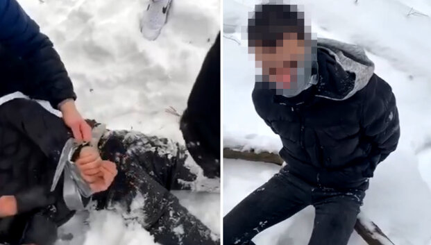 Plinta &scaron;okiruojantis įra&scaron;as: sostinėje būrys jaunuolių vyrą suri&scaron;o ir mu&scaron;ė, reikalavo pinigų bei kaltino pedofilija