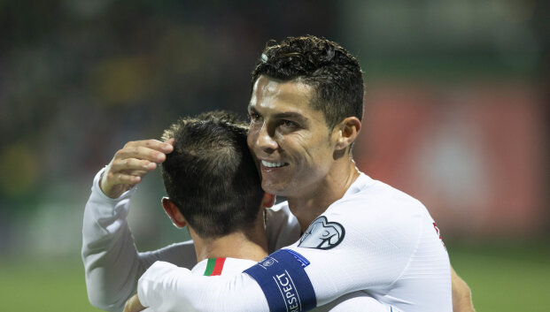 4 įvarčius į Lietuvos rinktinės vartus įmu&scaron;ęs Cristiano Ronaldo: &bdquo;Man čia smagu&ldquo;