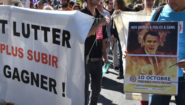 &bdquo;Macronai, eik į Ukrainą vienas&ldquo;: ar prancūzai tikrai protestavo dėl karių Ukrainoje?
