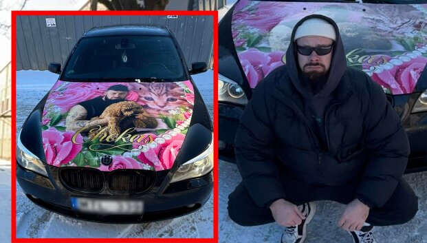 Kauno gatvėmis rieda menininko-marozo Karolio BMW su kačiuku &ndash; apie i&scaron;gąstį ir praeivių reakcijas: &bdquo;Bado pir&scaron;tais&ldquo;