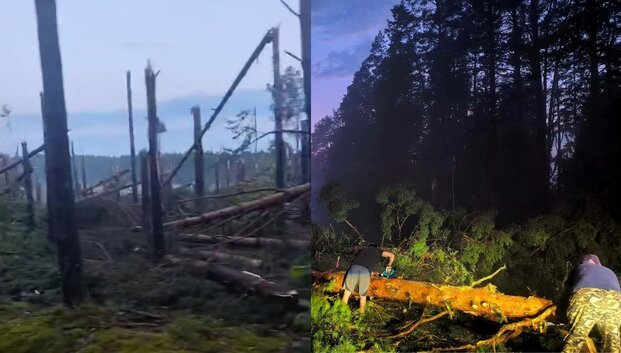 Kokia audra užgriuvo Pietų Lietuvą: po svilinančio kar&scaron;čio &ndash; tūkstančiai žaibų ir galingas &scaron;kvalas