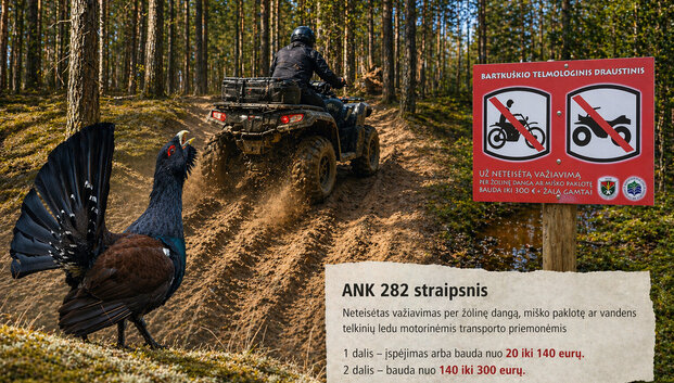 Nepažabojami keturratininkai &bdquo;aria&ldquo; piliakalnius, rezervatus ir kapines
