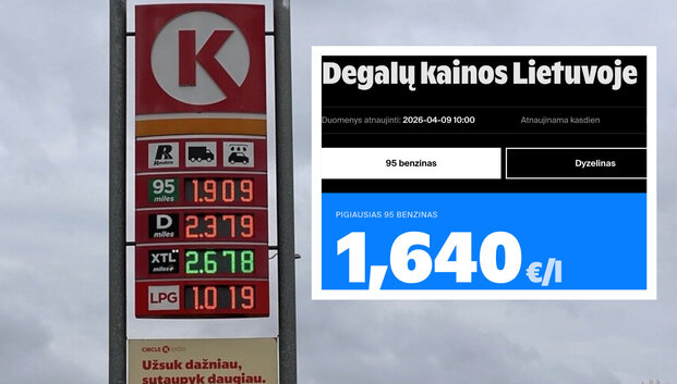 15min portale &ndash; degalų kainų &scaron;vieslentė