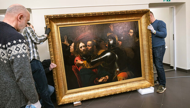 Lydimas apsaugos į Lietuvą i&scaron; Ukrainos atvežtas Caravaggio paveikslas &bdquo;Kristaus suėmimas&ldquo;