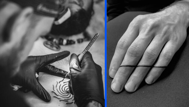 Tatuiruočių meistras &bdquo;Juodi dygsniai&ldquo; pie&scaron;ia ne ma&scaron;inėle, o ranka: įvertino ir 70-metė klientė, ir mama &ndash; ji papra&scaron;ė tatuiruotės