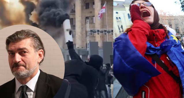 Micheilas Kavelašvilis ir protestuotojai Sakartvele