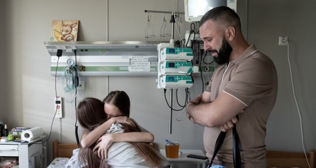 Jevhenas ir Veronika vaikų ligoninėje Kyjive