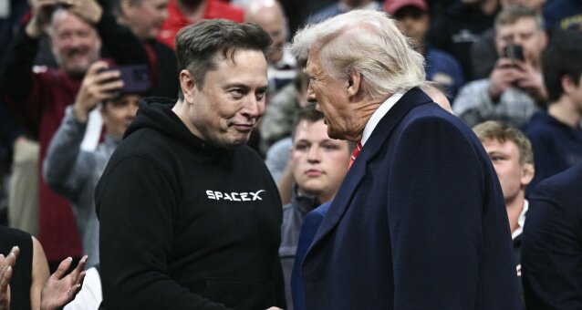 E. Muskas ir D. Trumpas / BRENDAN SMIALOWSKI / AFP