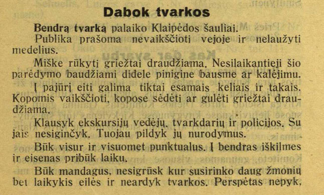 Informacija 1934-ųjų Jūros dienos dalyviams