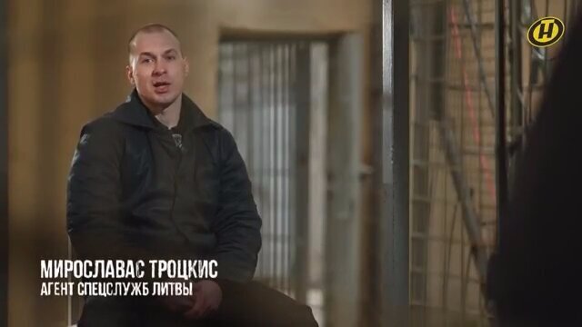 Stop kadras iš video/Miroslavas Trockis propagandiniame Baltarusijos televizijos filme
