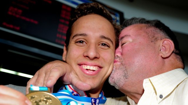 chadleclos.com nuotr./Chadas Le Clos su savo tėvu Bertu